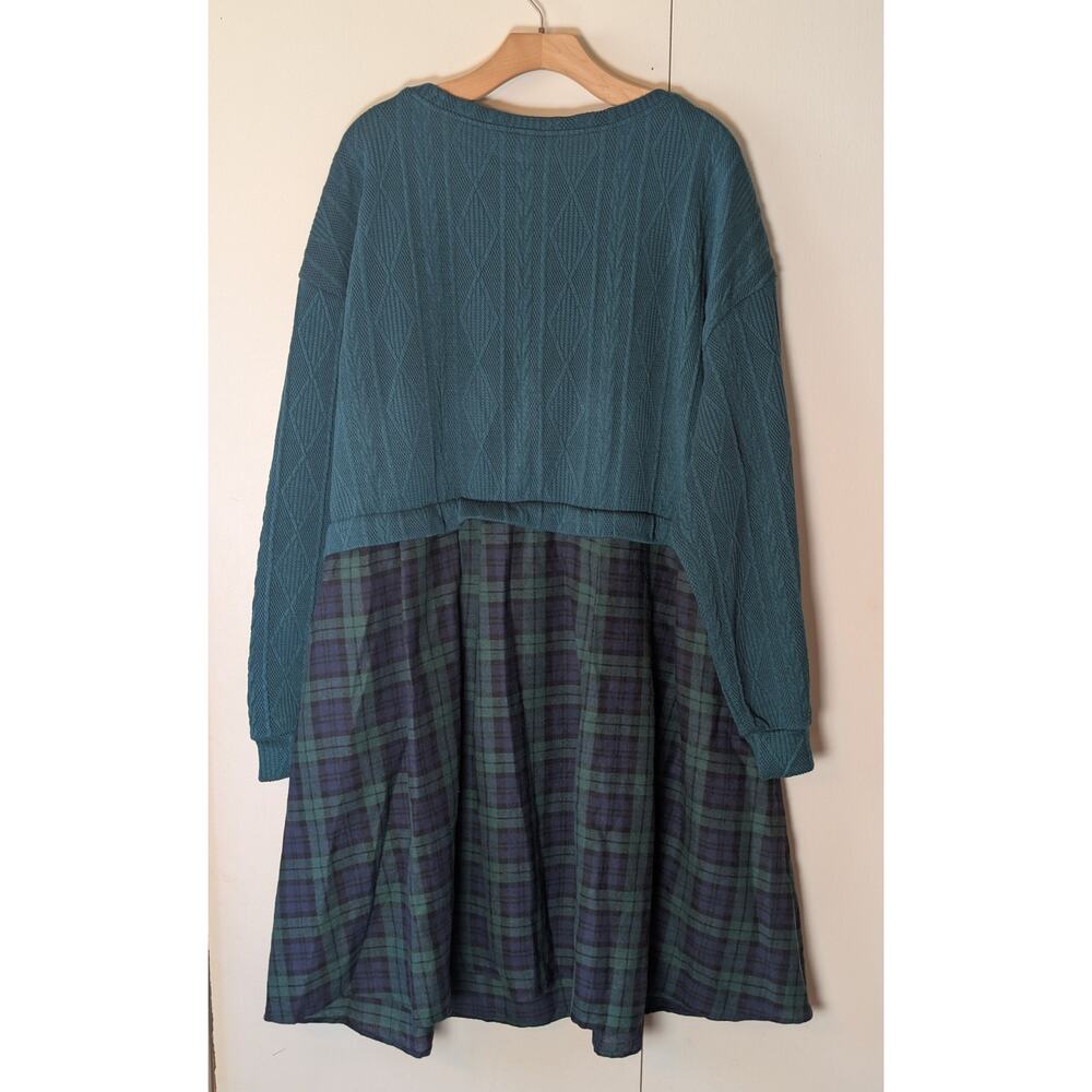 Bloomchick Green Sweater Plaid Dress 3XL - Picture 12 of 14